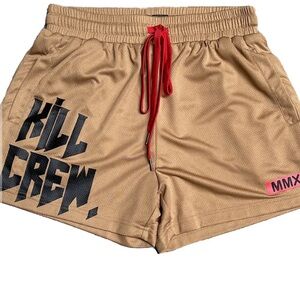 Kill Crew MUAY THAI SHORTS (MID THIGH CUT) - SAND